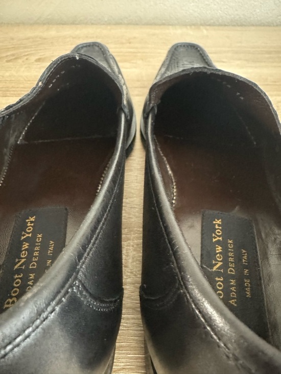 To Boot Adam Derrick NY Men 13 Black Leather Snakeskin Print Loafers Dress Shoes